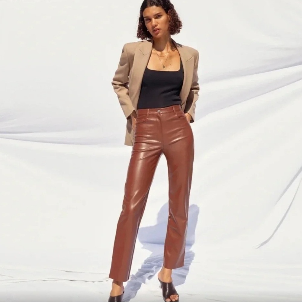 The Melina “leather” pant in epicurean brown